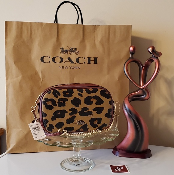 Coach Handbags - 🆕️ COACH Isla Chain Leopard Print Crossbody